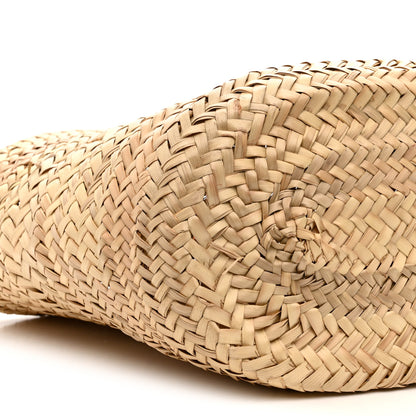 Celine Raffia Calfskin Triomphe Medium Panier Tan 8 of 10