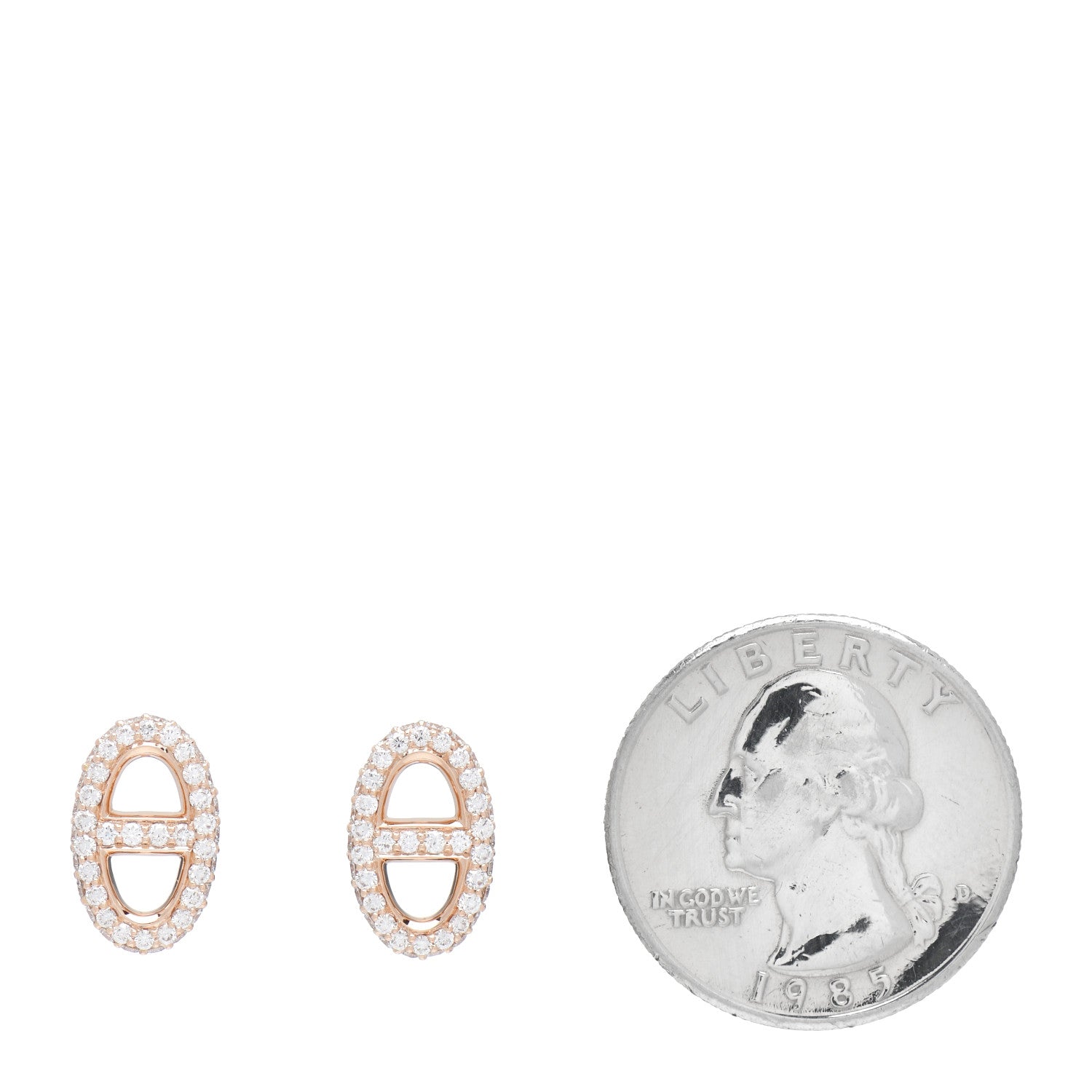 Hermes 18K Rose Gold Diamond New Farandole Earrings 2 of 4