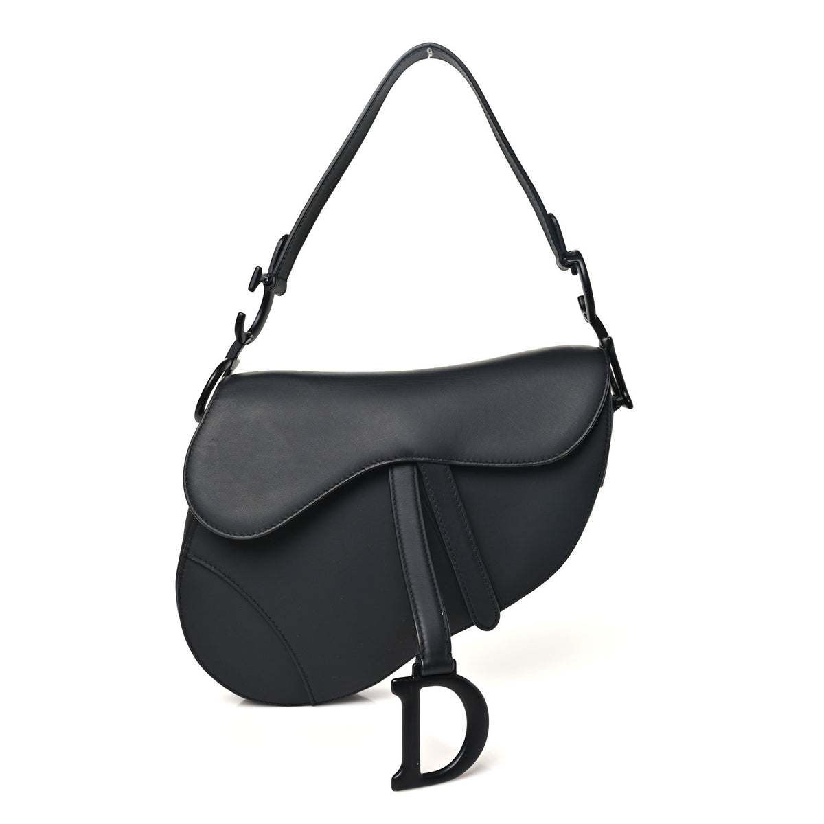 Ultra Matte Calfskin Saddle Bag Black