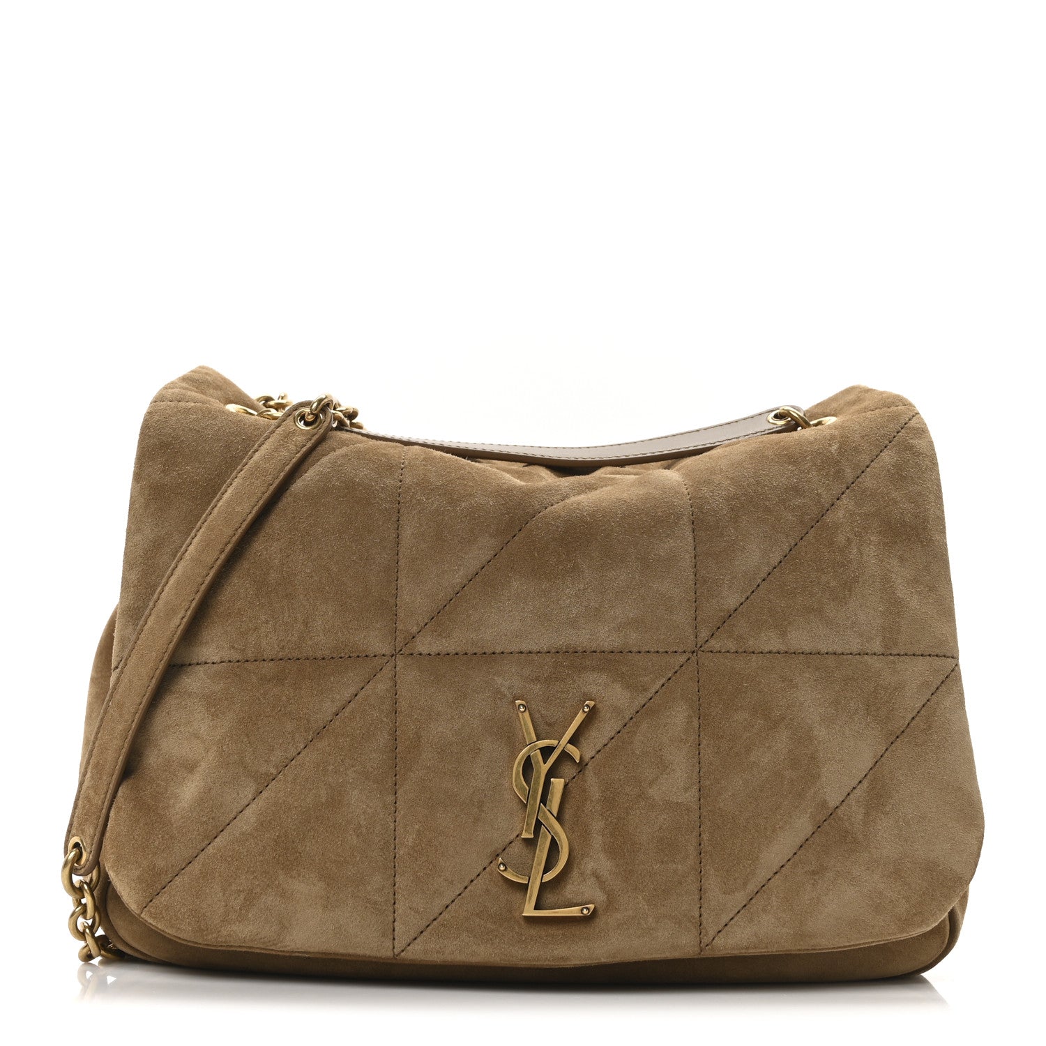 Saint Laurent Suede Matelasse Monogram Medium Jamie 4.3 Golden Leaf 1 of 10