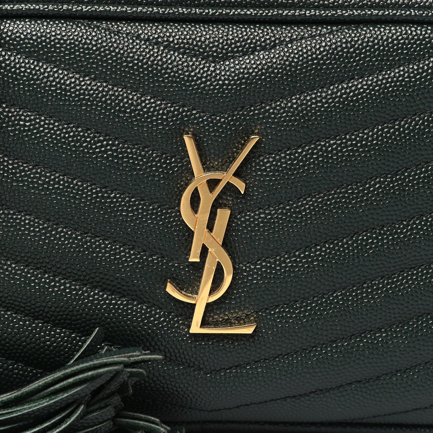 Saint Laurent Grain De Poudre Matelasse Monogram Mini Lou Camera Bag New Vert Fonce 8 of 10