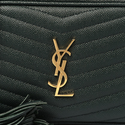 Saint Laurent Grain De Poudre Matelasse Monogram Mini Lou Camera Bag New Vert Fonce 8 of 10