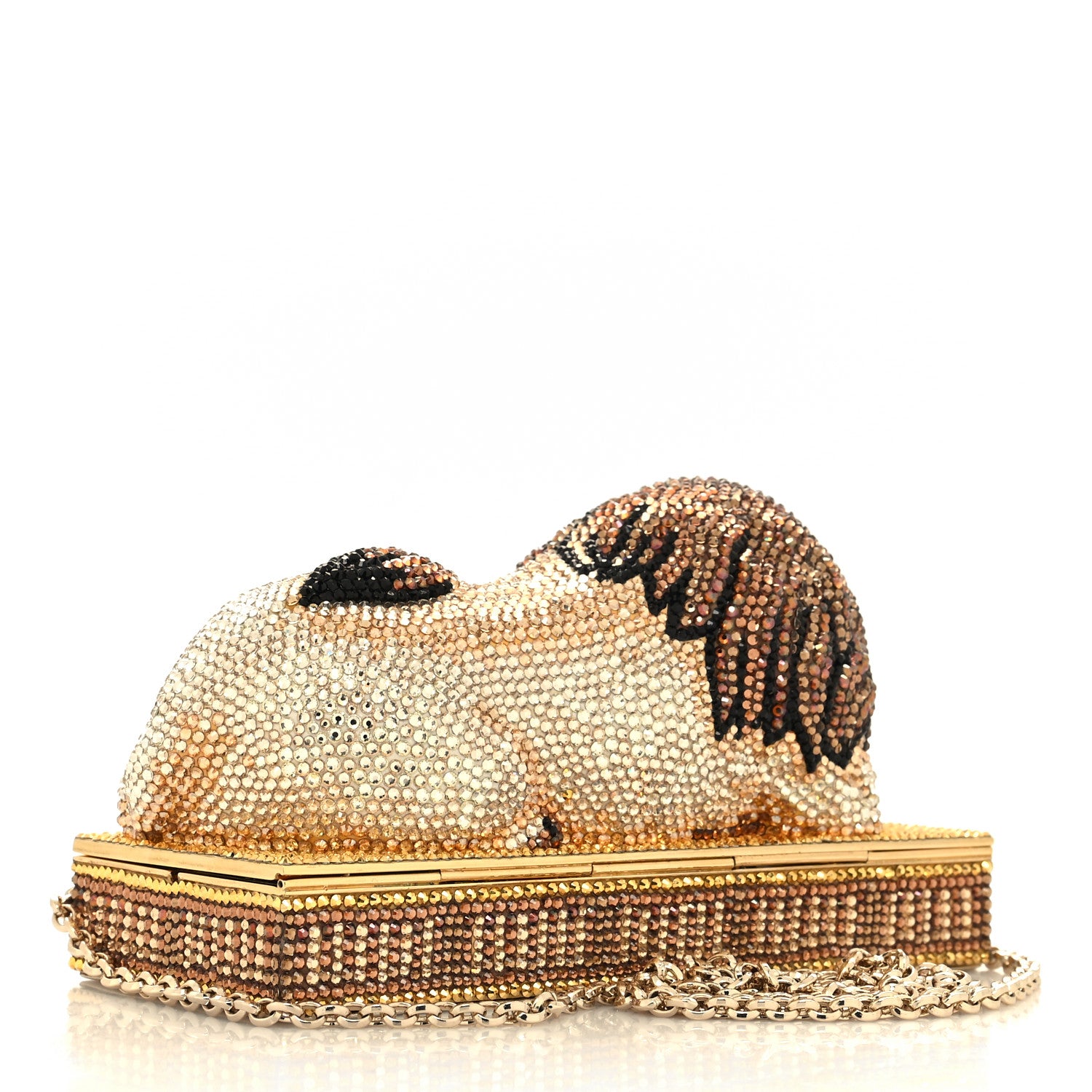 Judith Leiber Crystal Lion Pedestal Minaudiere Clutch 3 of 10