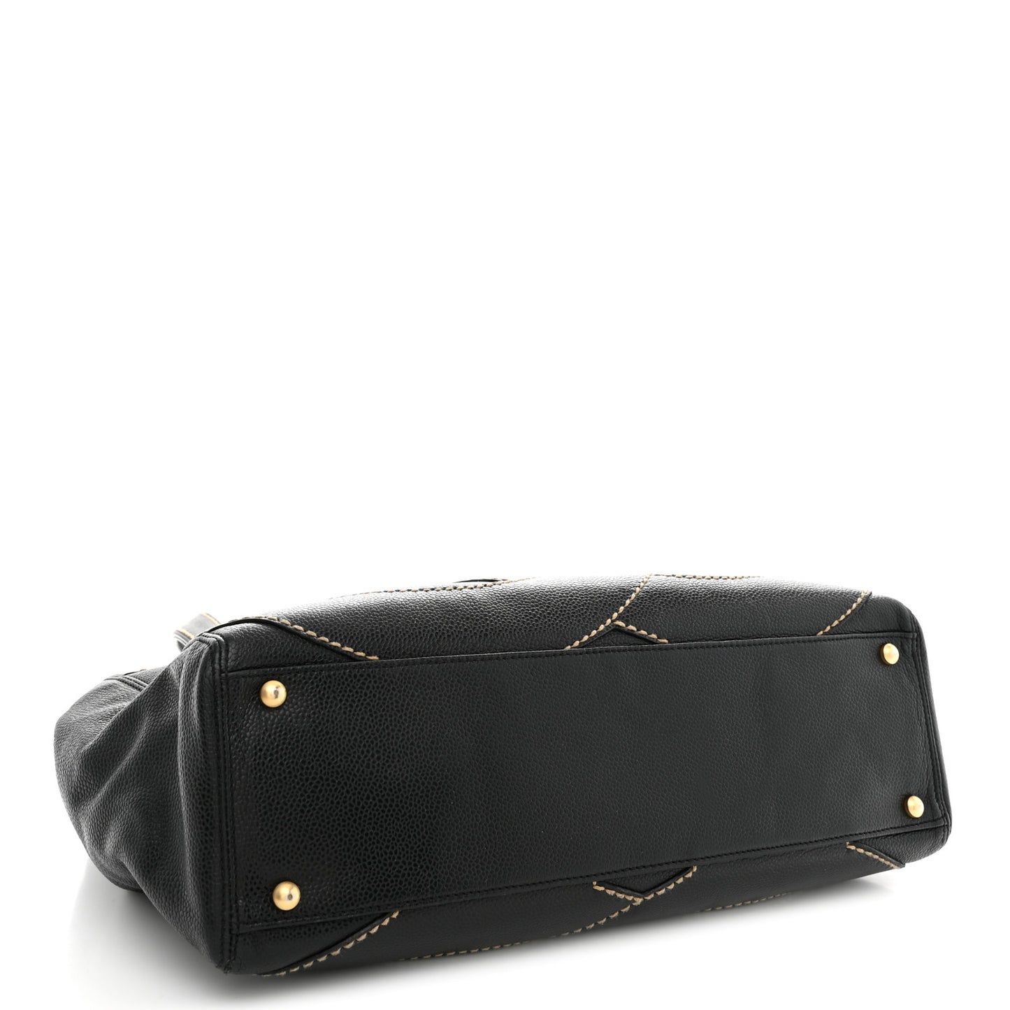 Caviar CC Stitched Medium Tote Black