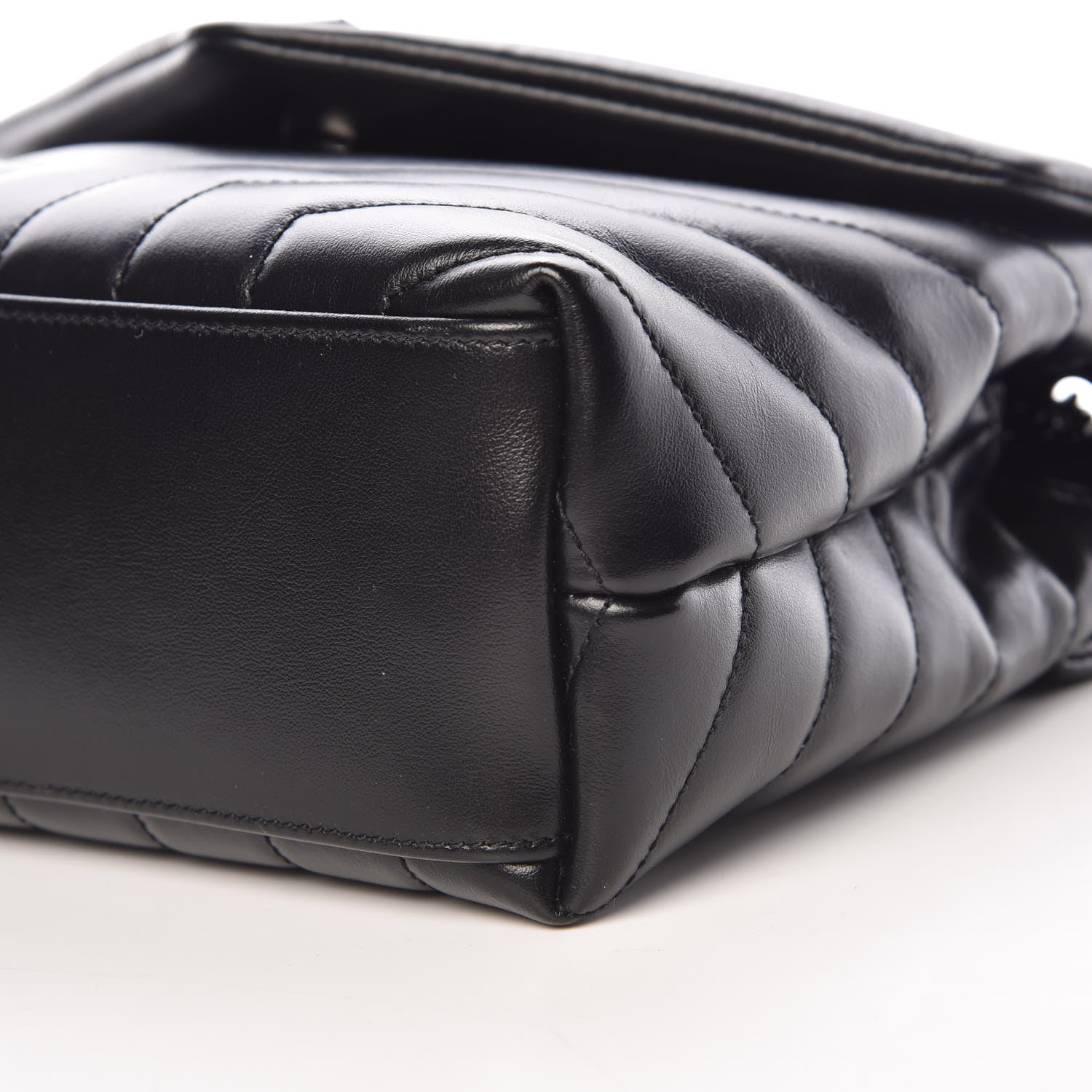 Saint Laurent Calfskin Y Quilted Monogram Small Loulou Chain Satchel Black 6 of 11
