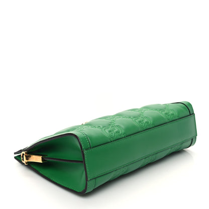 Gucci Calfskin GG Matelasse Small Slim Chain Shoulder Bag Spring Green Natural 4 of 10