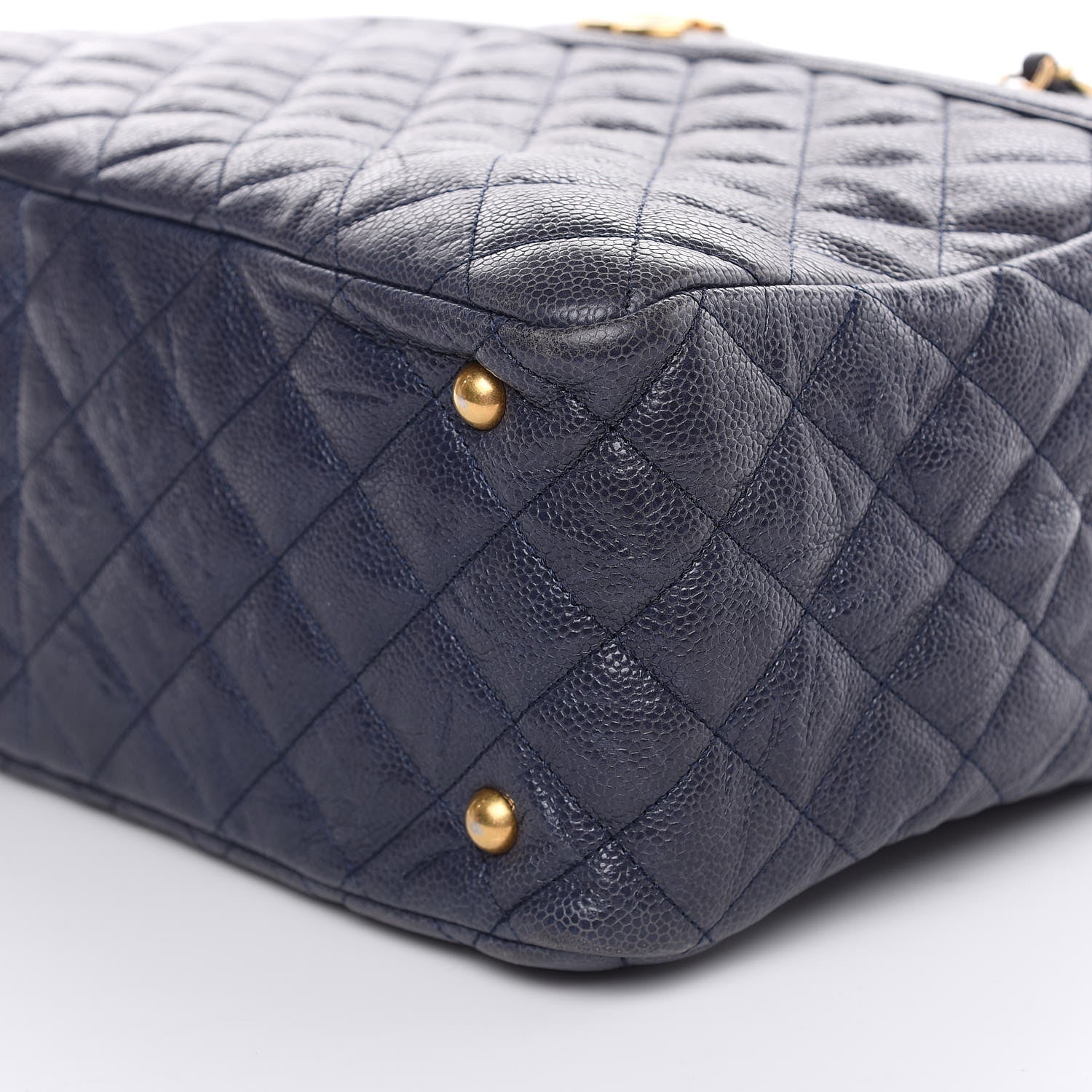 Chanel Crumpled Grained Calfskin Quilted Tote Blue 6 of 15