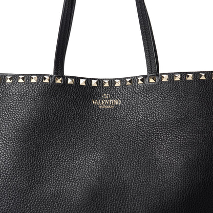 Valentino Garavani Grained Calfskin Rockstud Shoulder Tote Black 9 of 9