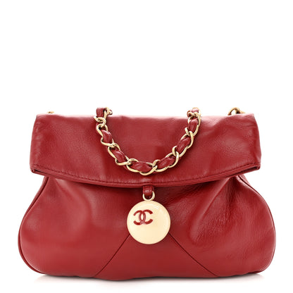 Chanel Lambskin Coco Ball Fold Over Bag Red 1 of 11