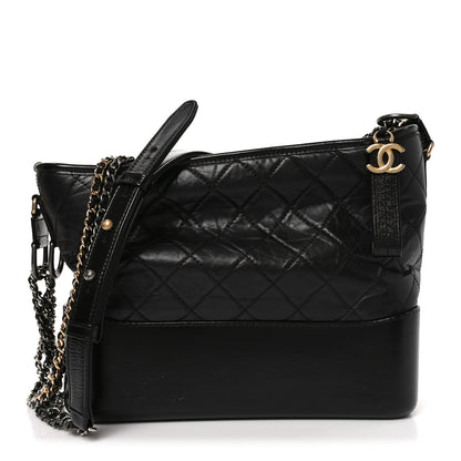 Chanel Aged Calfskin Quilted Medium Gabrielle Hobo Black 1 of 10