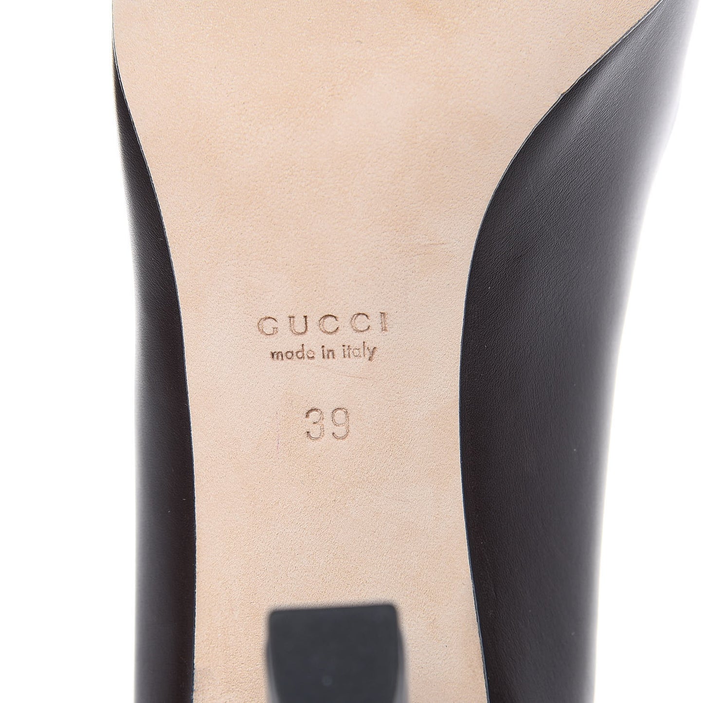Calfskin Interlocking GG Web Mid Heel Pumps 39 Dark Cocoa