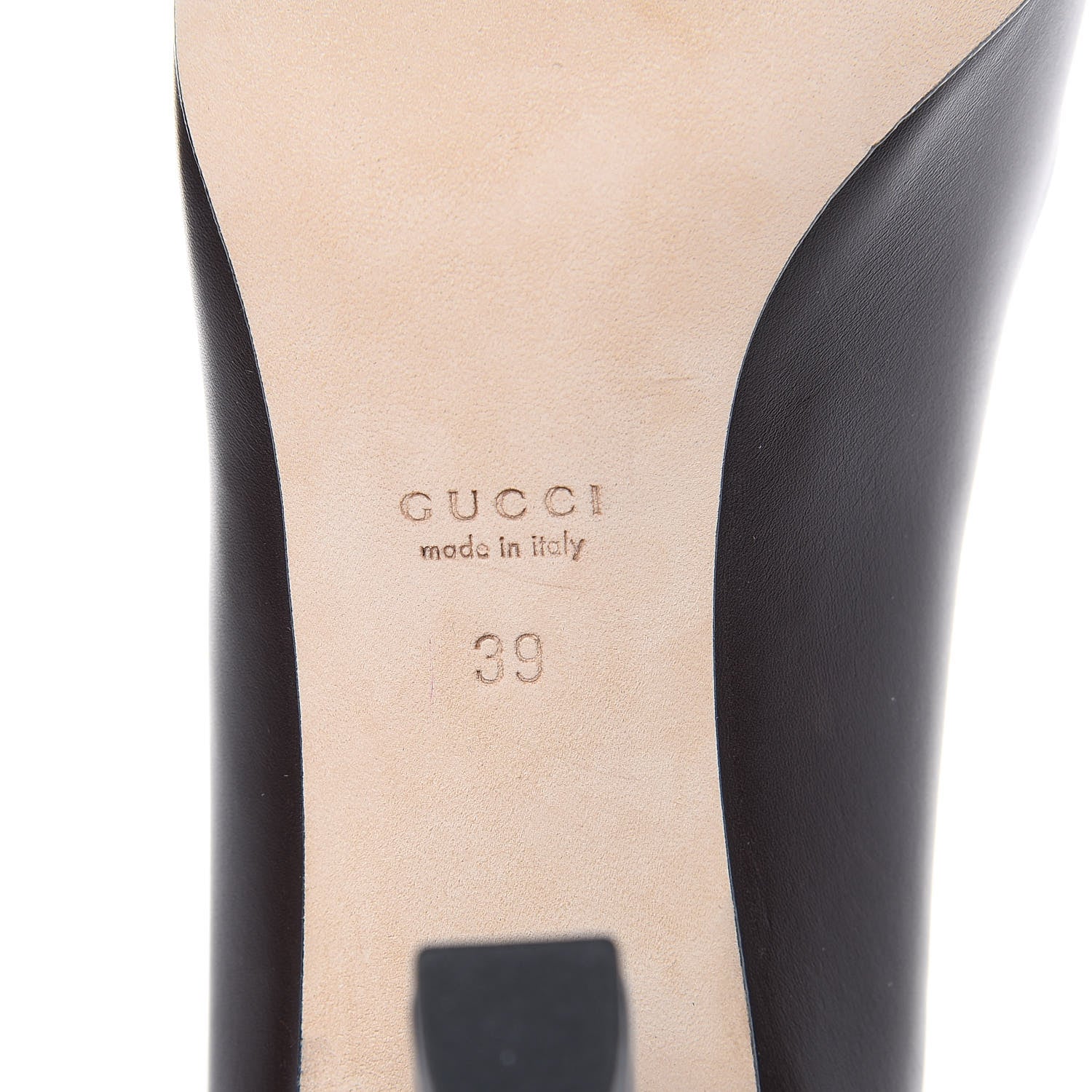 Gucci Calfskin Interlocking GG Web Mid Heel Pumps 39 Dark Cocoa 6 of 8