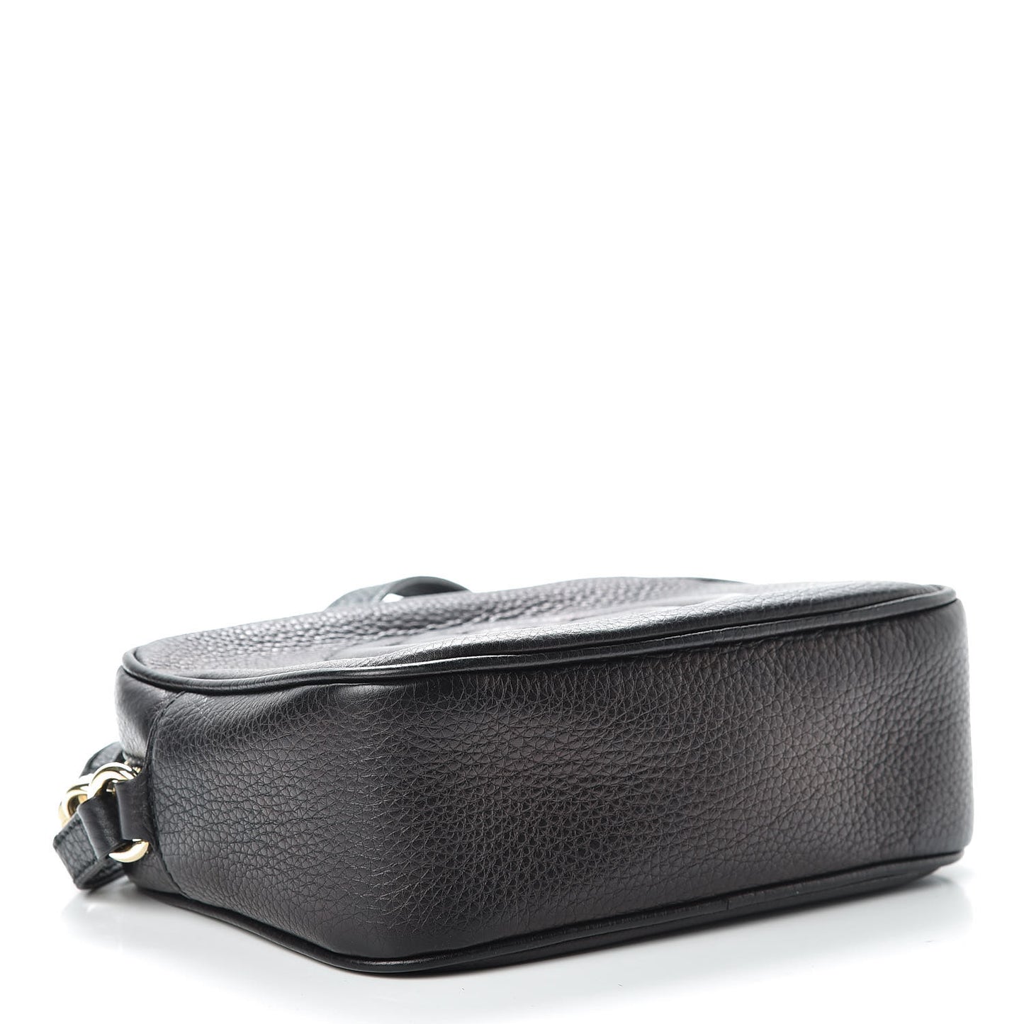 Pebbled Calfskin Small Soho Disco Bag Black