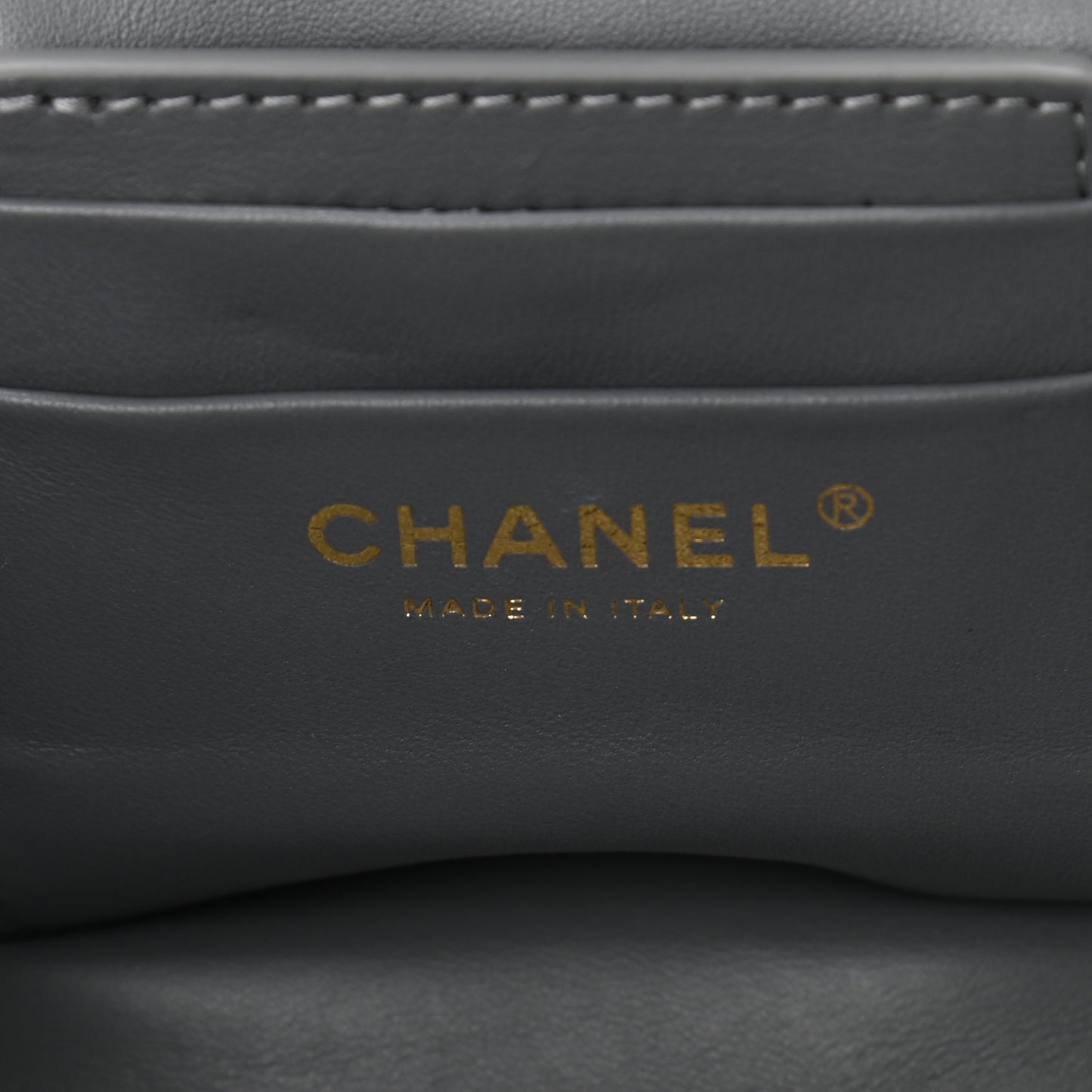 Shearling Lambskin Quilted Small Vanity Case Grey