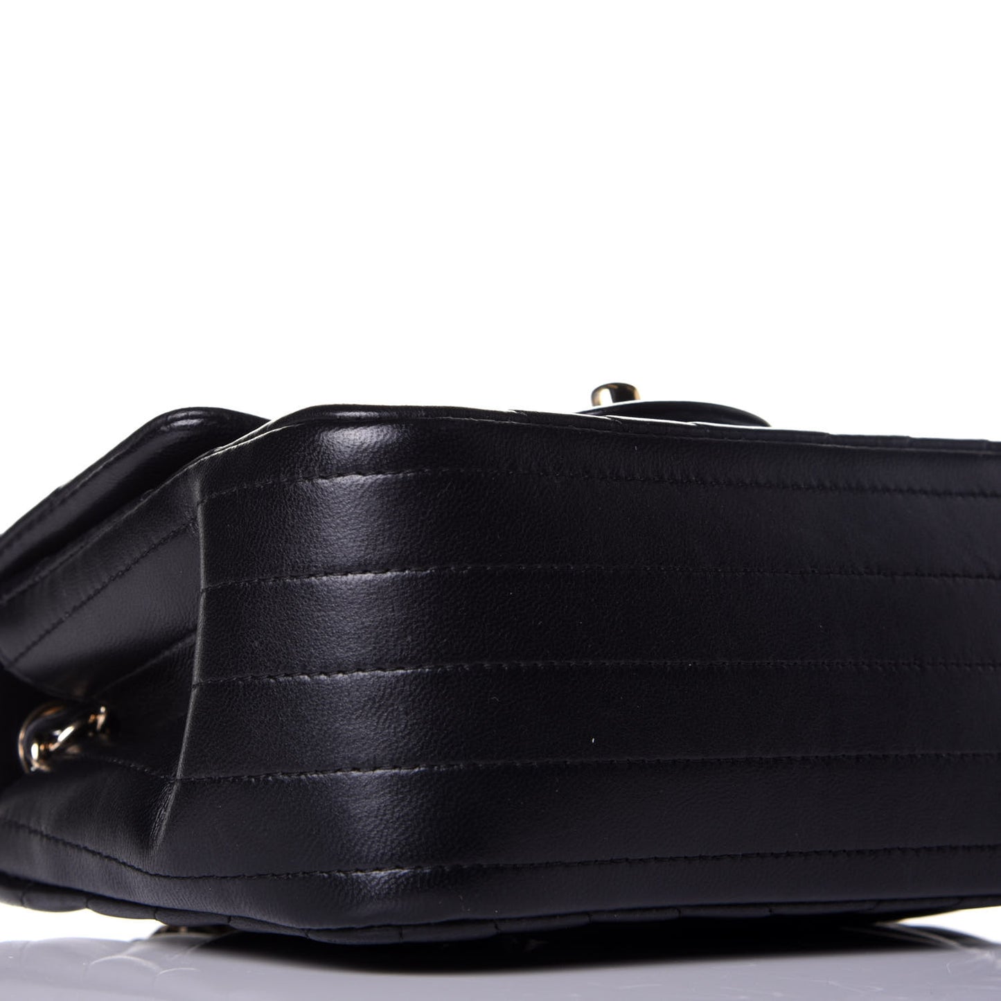 Lambskin Chevron Quilted Mini Square Flap Black