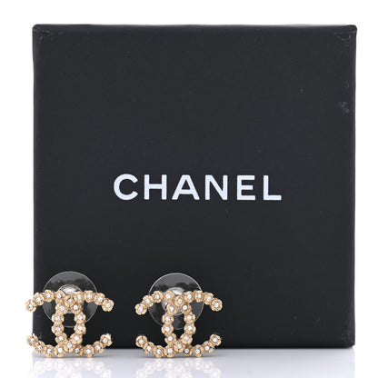 Chanel Crystal Mini CC Earrings Gold 5 of 5
