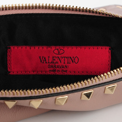 Valentino Garavani Calfskin Medium Rockstud Zip Pouch Poudre 8 of 10