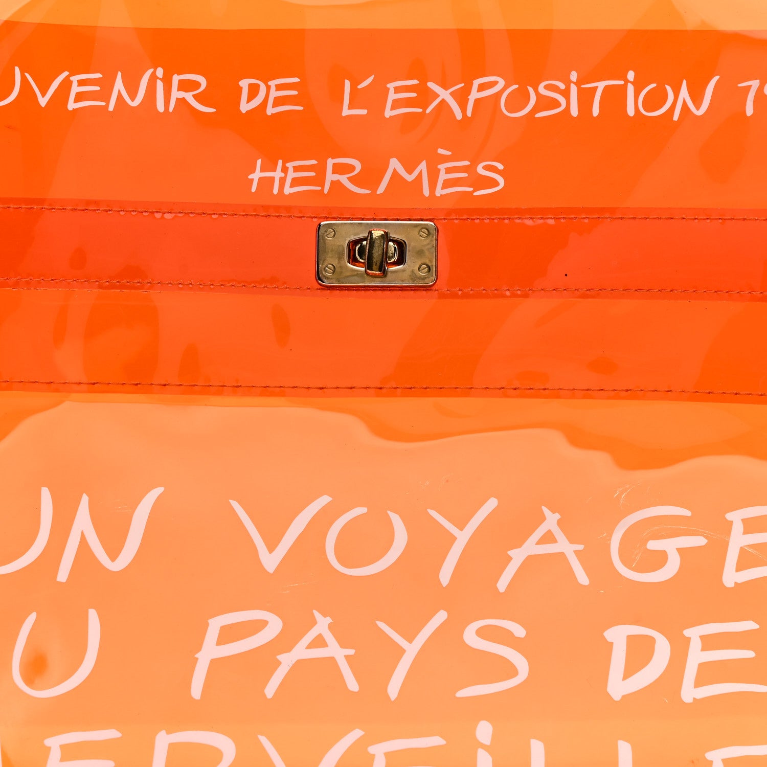 Hermes Vinyl Souvenir De L'Exposition Kelly Orange 6 of 12