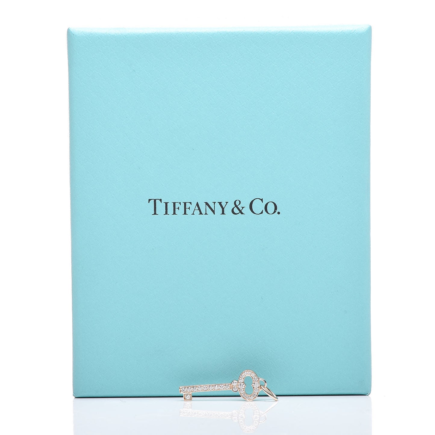 18K Rose Gold Diamond Mini Vintage Oval Key Pendant