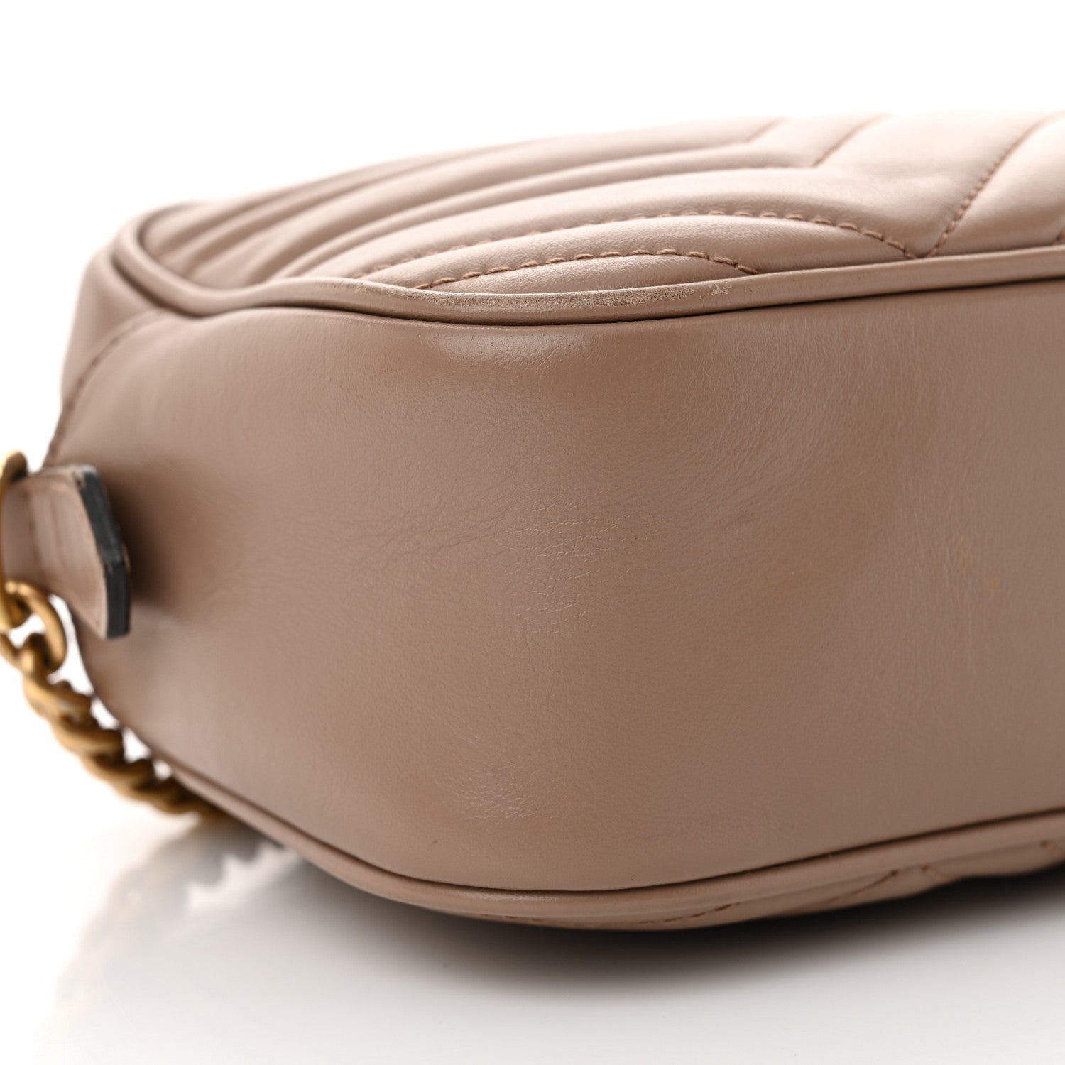 Gucci Calfskin Matelasse Small GG Marmont Chain Shoulder Bag Porcelain Rose 9 of 19