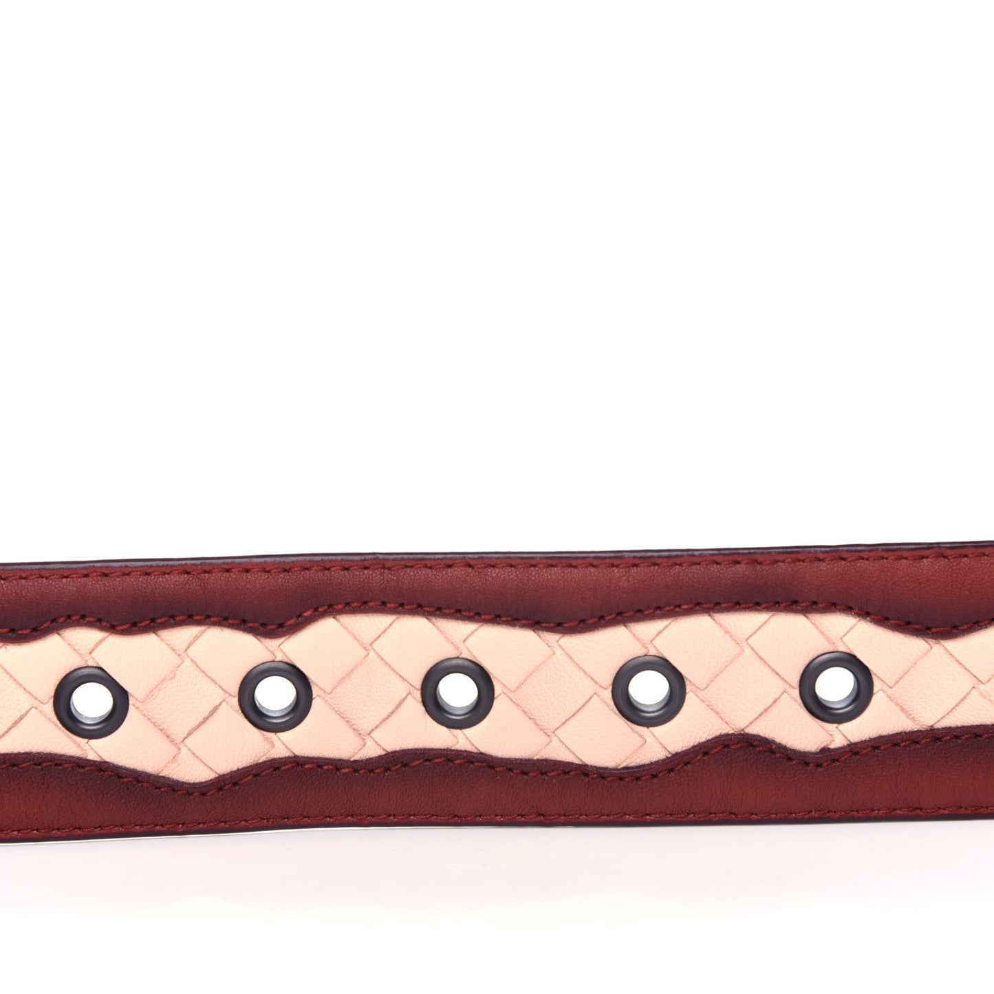 Nappa Intrecciato Belt 80 32 Burgundy Petal Pink
