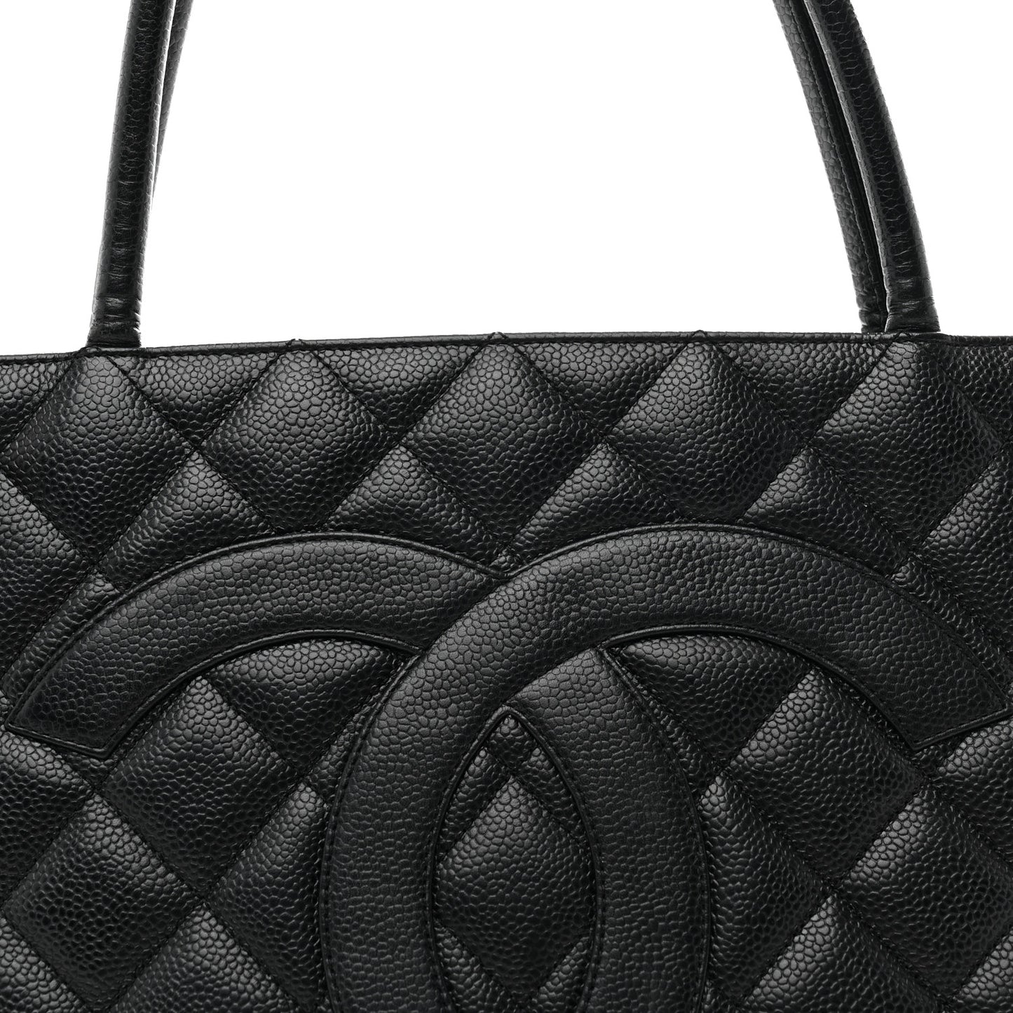 Caviar Quilted Medallion Tote Black