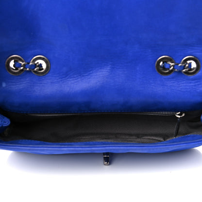 Chanel Suede Diamond Embellished Medium Single Flap Blue 5 of 18