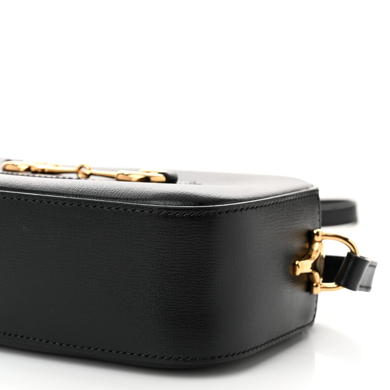 Gucci Calfskin Mini Horsebit 1955 Camera Shoulder Bag  Black 10 of 11