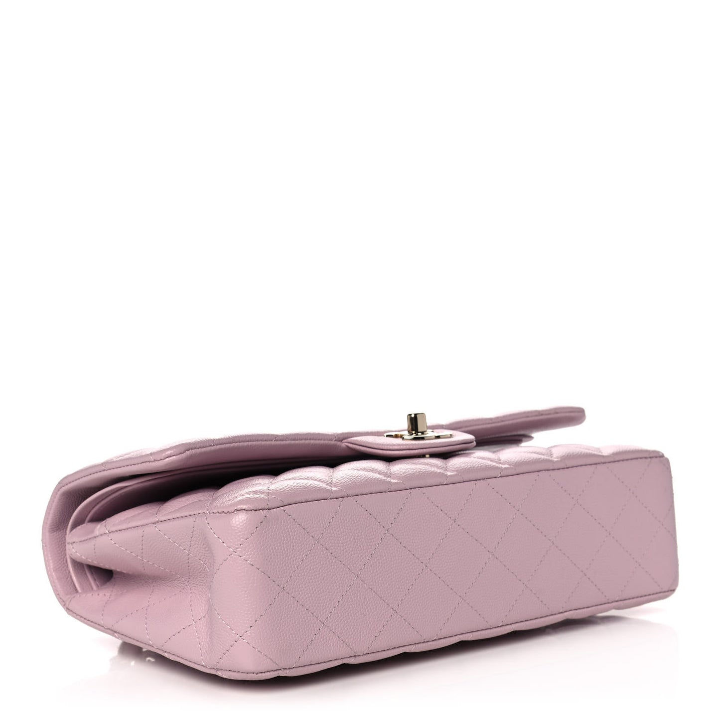 Caviar Quilted Medium Double Flap Light Pink