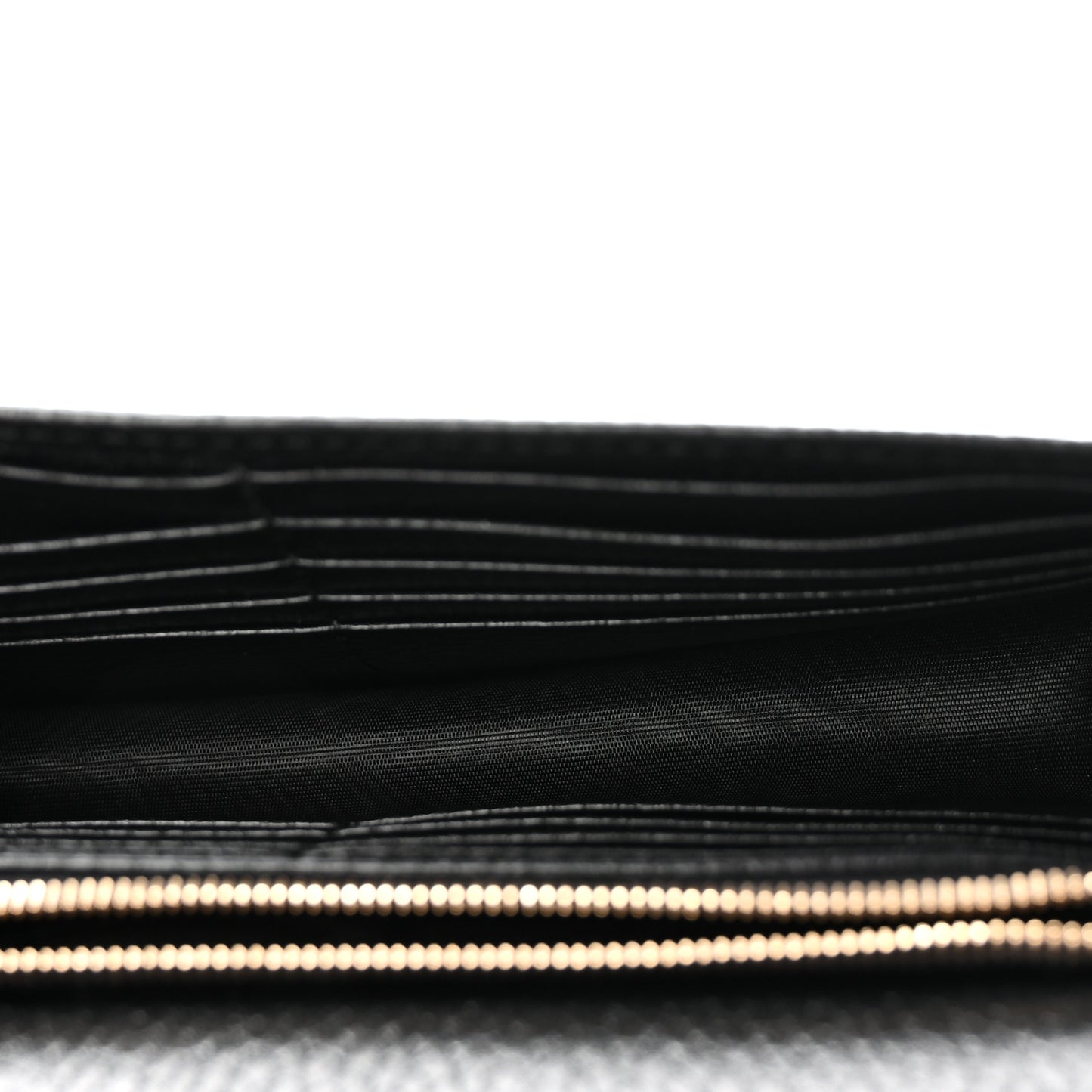 Dollar Calfskin Interlocking G Chain Wallet Black
