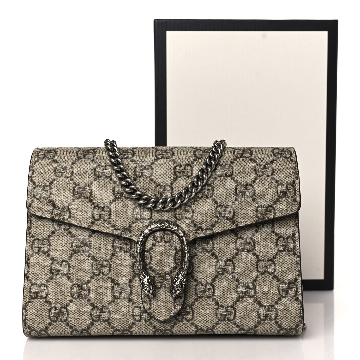 Gucci GG Supreme Monogram Mini Dionysus Chain Wallet Beige Taupe 10 of 10