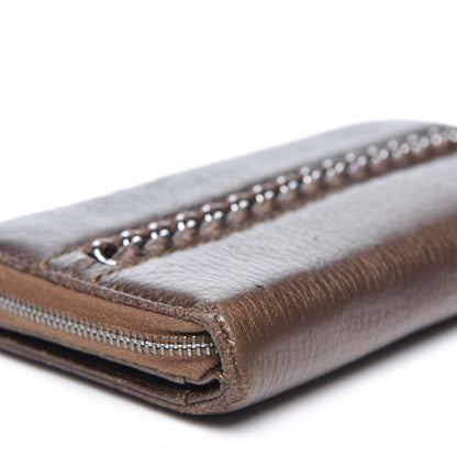 Chanel Metallic Calfskin Chain Zip Around Wallet Brown 6 of 14