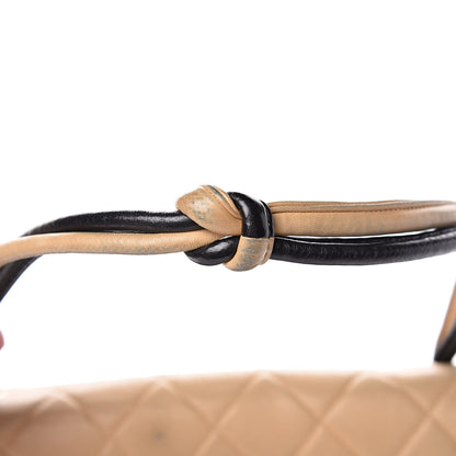 Chanel Lambskin Quilted Medium Single Flap Beige Black 22 of 26