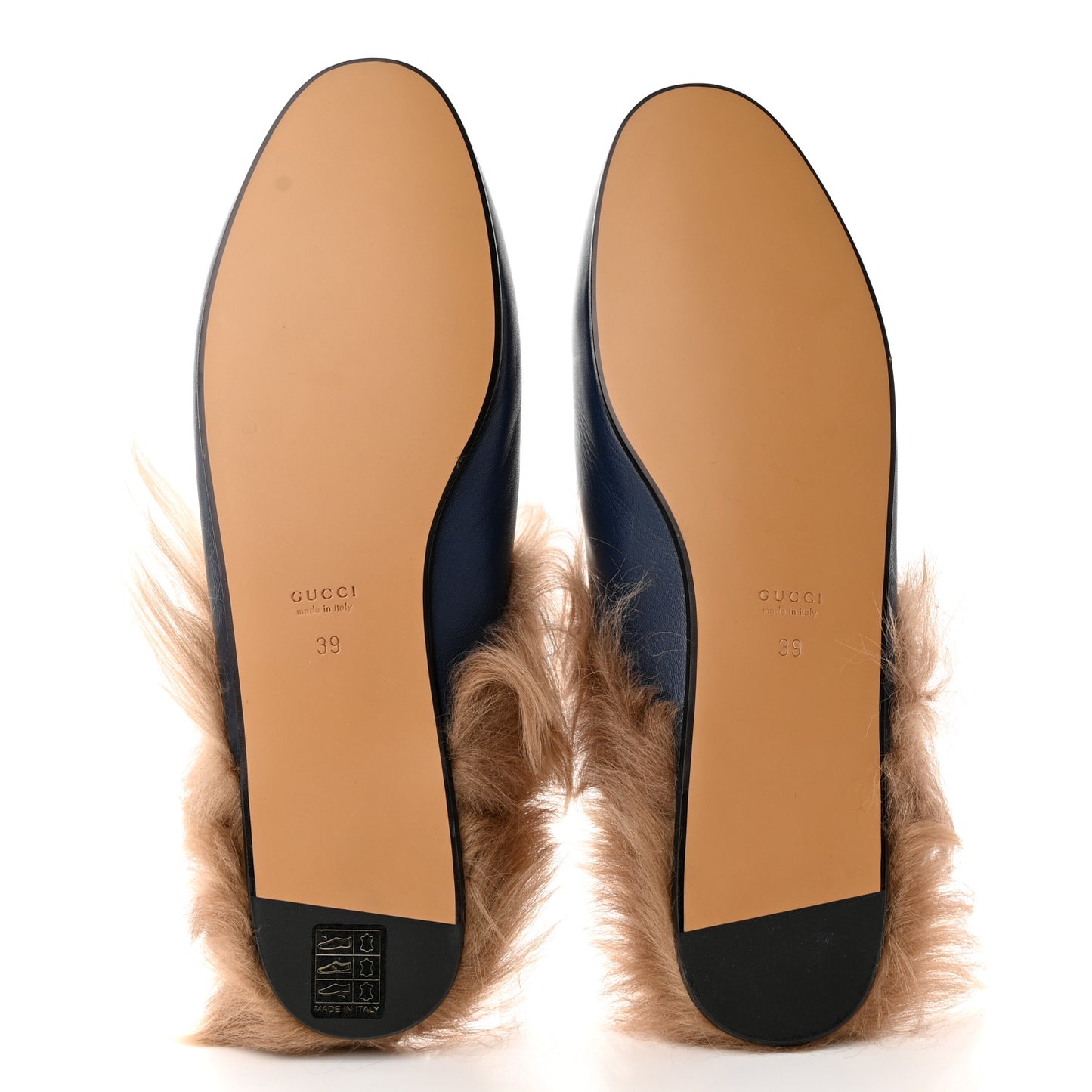 Malaga Kid Fur Womens Princetown Slippers 39 Blue Agata