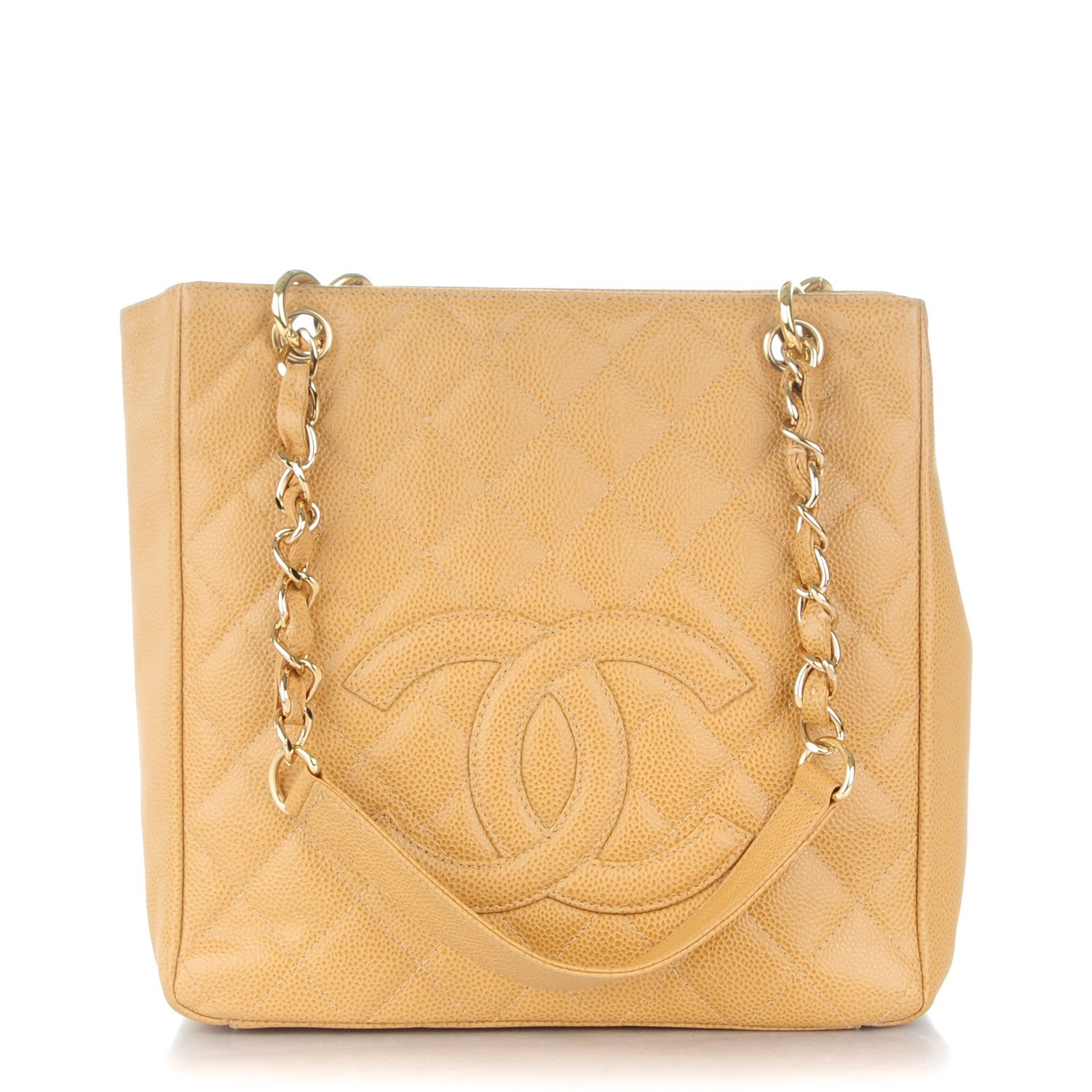Chanel Caviar Quilted Petit Shopping Tote PST Beige 1 of 9