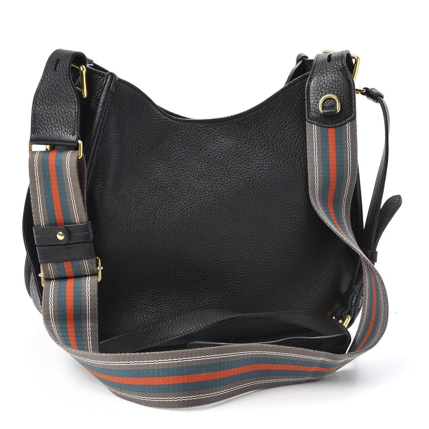 Vitello Daino Hobo Messenger Bag Black