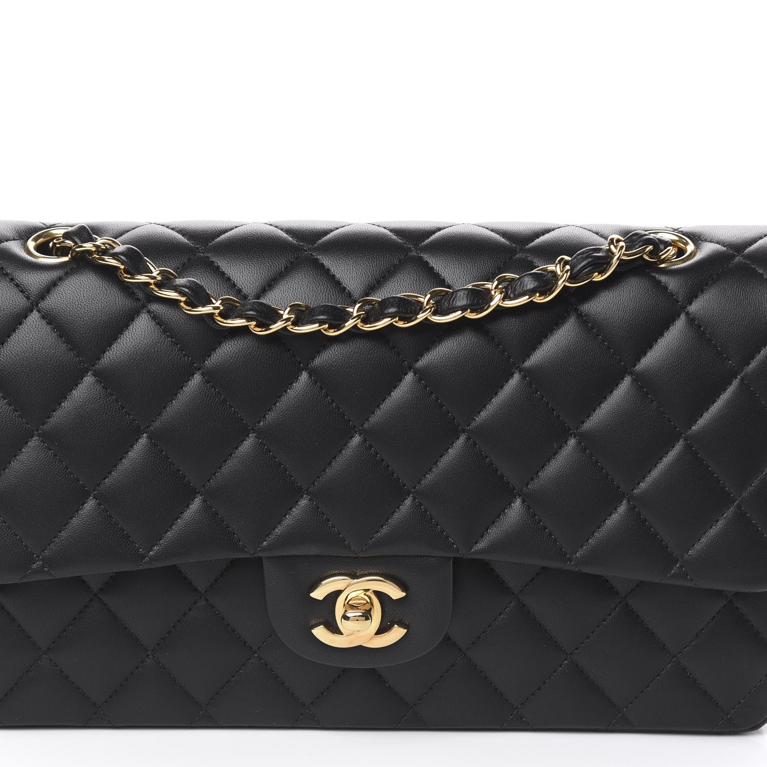 Chanel Lambskin Quilted Medium Double Flap Black 10 of 11