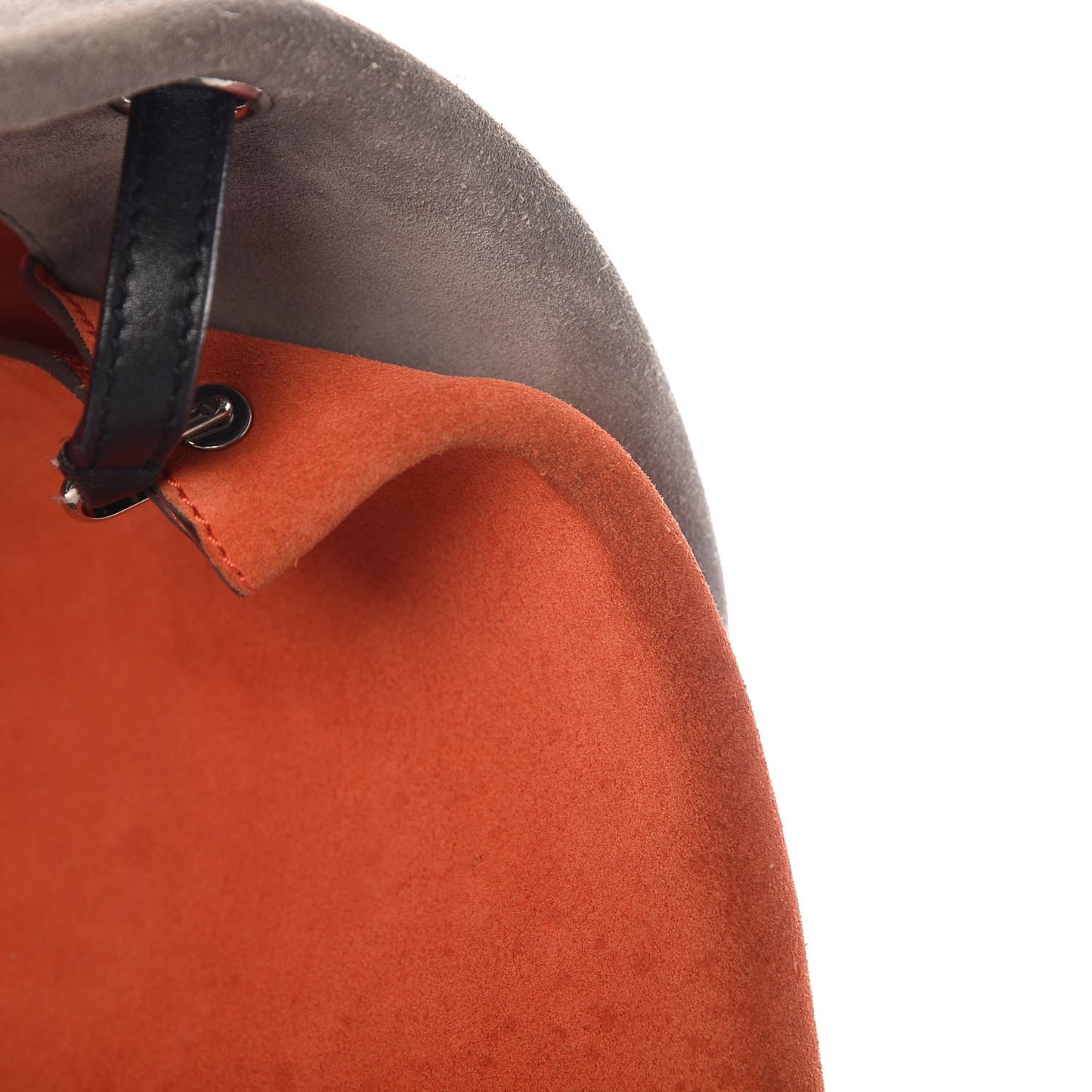 Calfskin Suede All Soft Shoulder Bag Grey Bright Orange Black