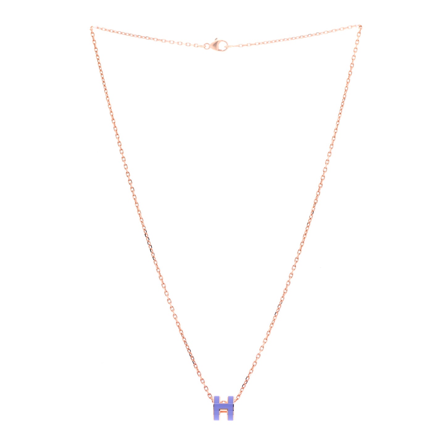Rose Gold Mini Pop H Pendant Necklace Lilas