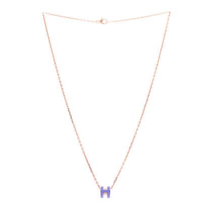 Hermes Rose Gold Mini Pop H Pendant Necklace Lilas 3 of 8