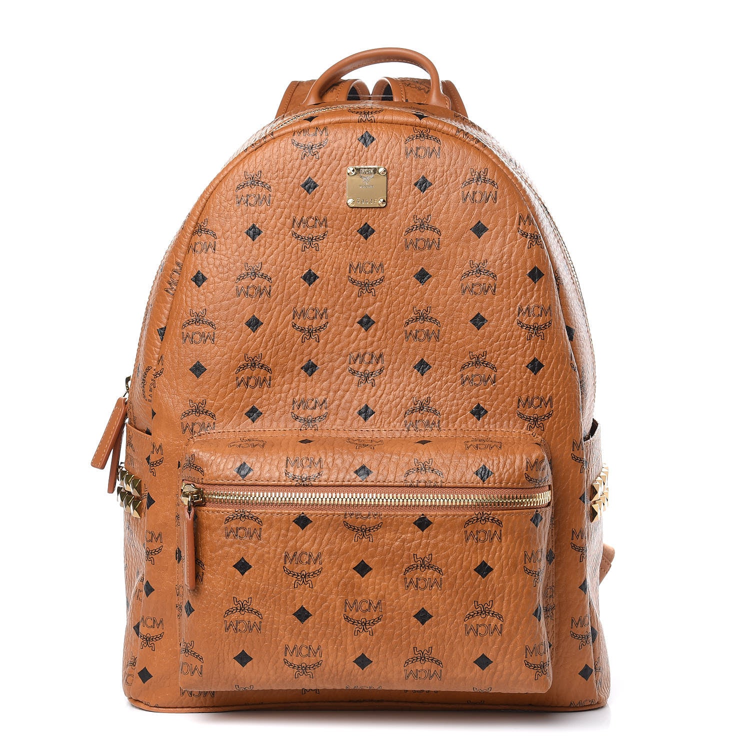 MCM Visetos Medium Side Studs Stark Backpack Cognac 1 of 10