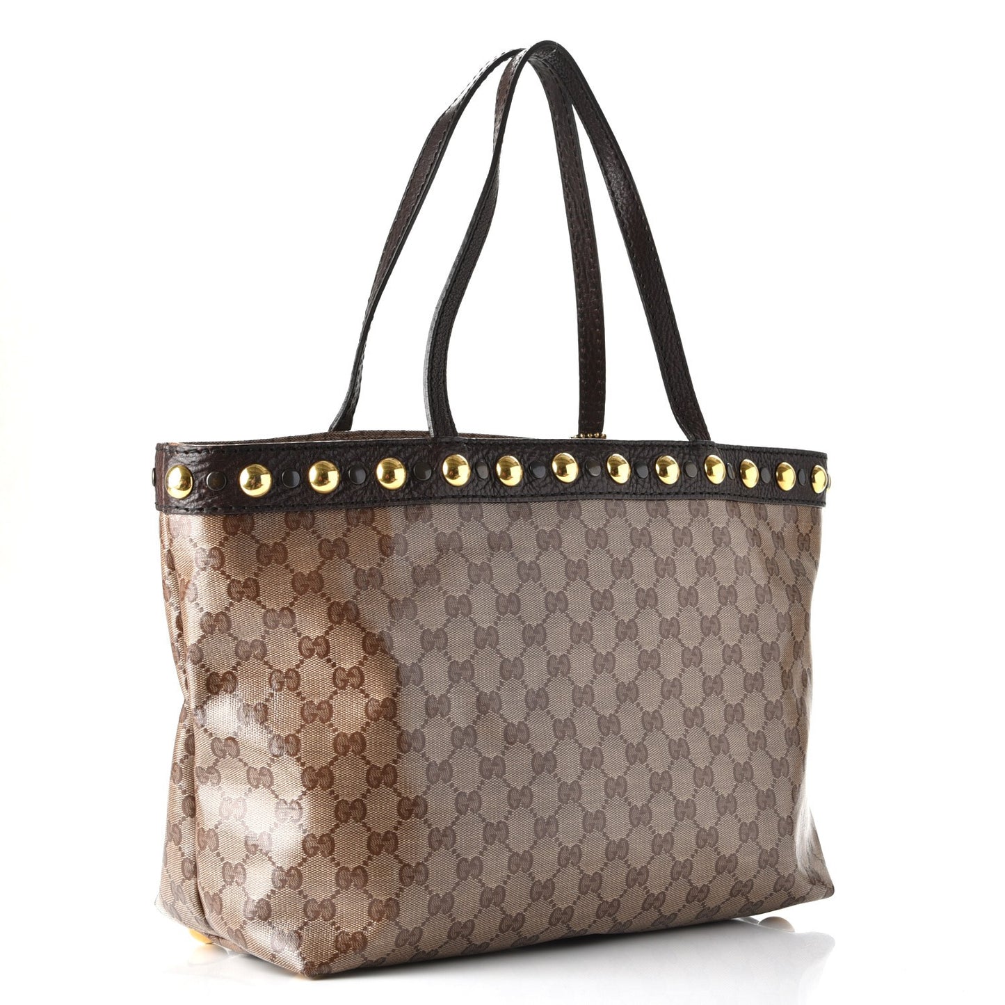 Crystal Monogram Medium Babouska Shopping Tote Dark Brown