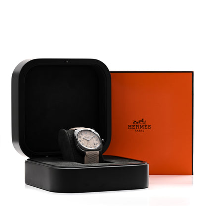 Hermes Titanium Rubber 39mm H08 Special Edition Automatic Watch Taupe 5 of 5