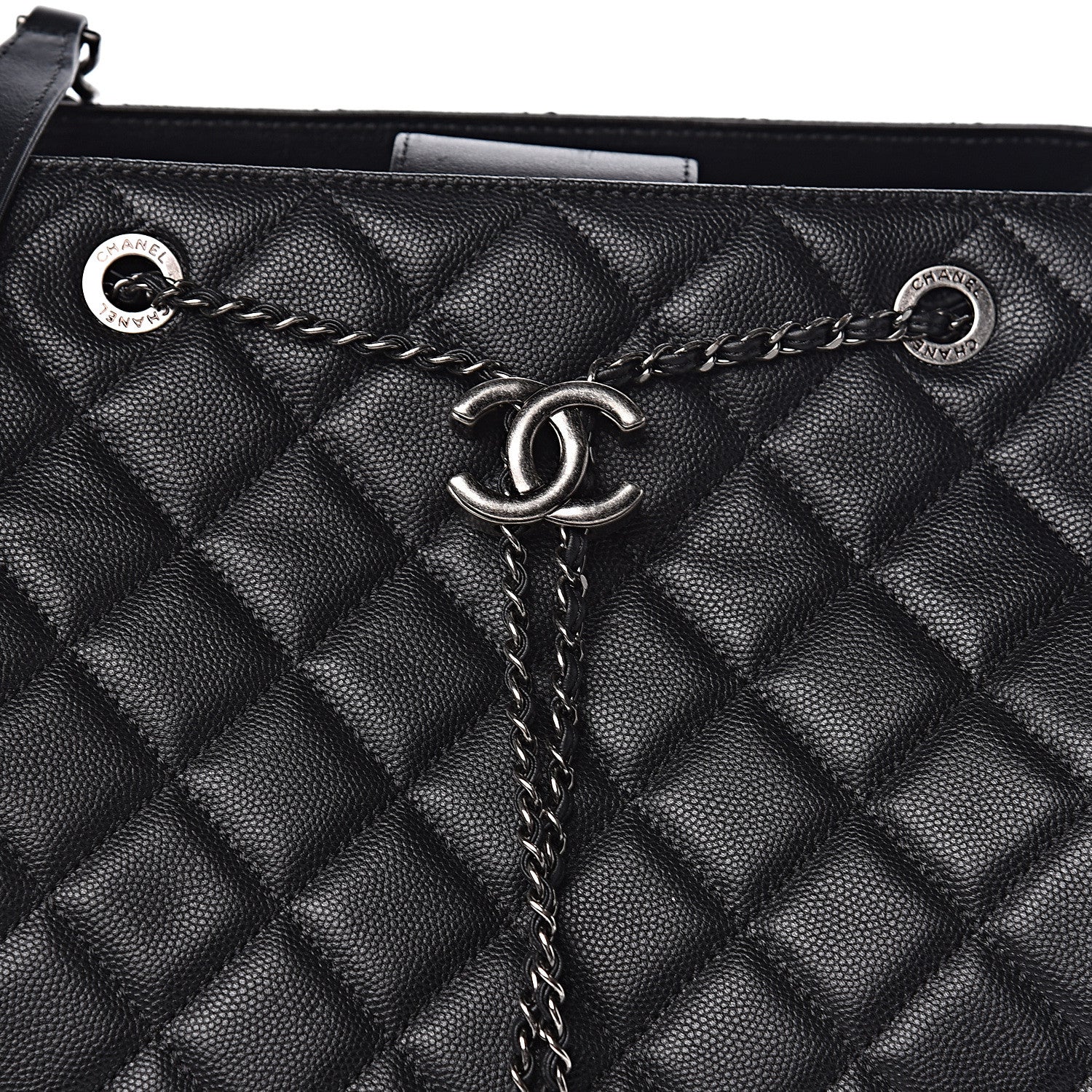 Chanel Caviar Quilted Large CC Bucket Bag Black 10 of 10