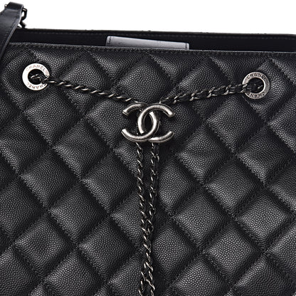 Chanel Caviar Quilted Large CC Bucket Bag Black 10 of 10