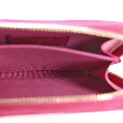 Chanel Caviar Quilted Zip Card Holder Fuchsia 5 of 8