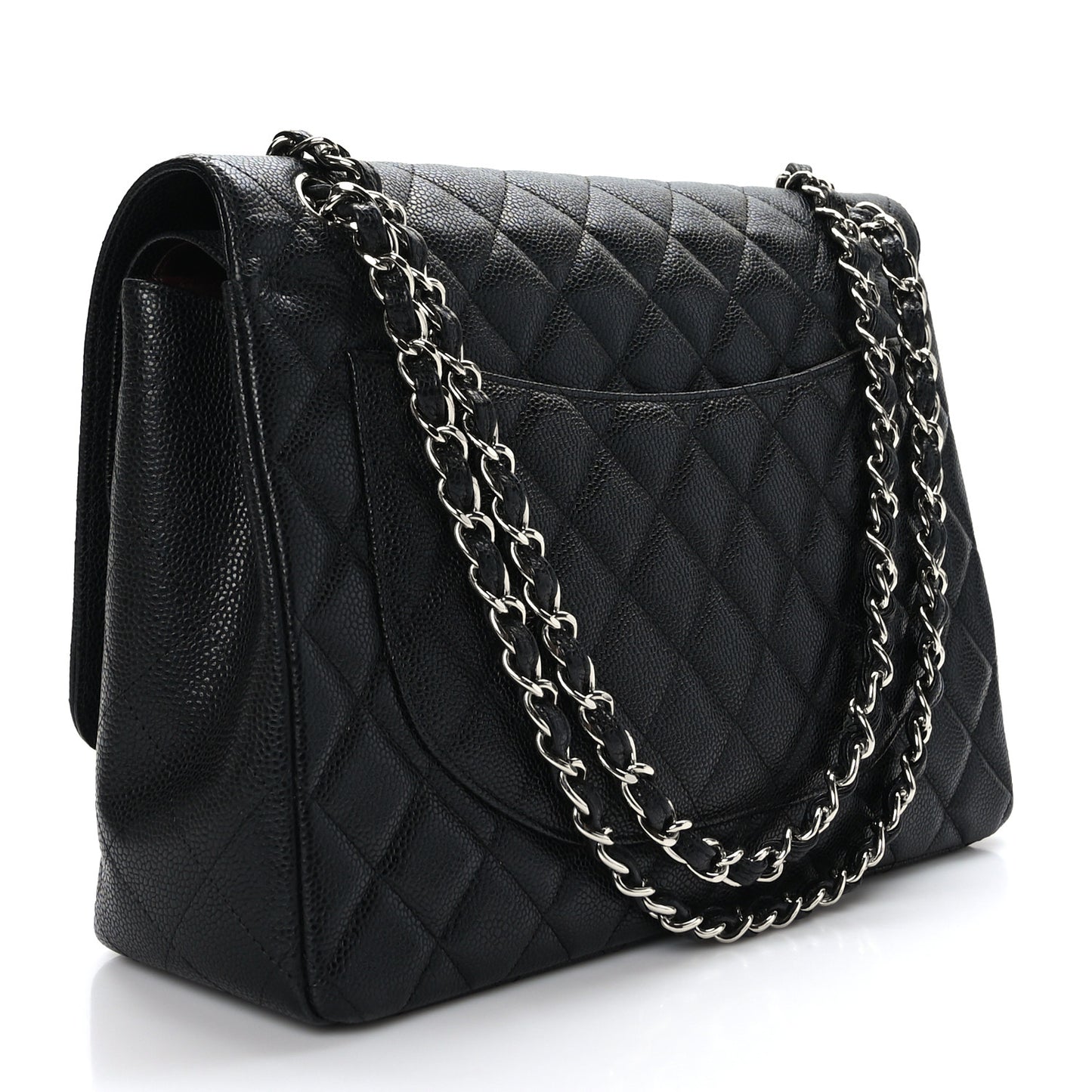 Caviar Quilted Maxi Double Flap Black