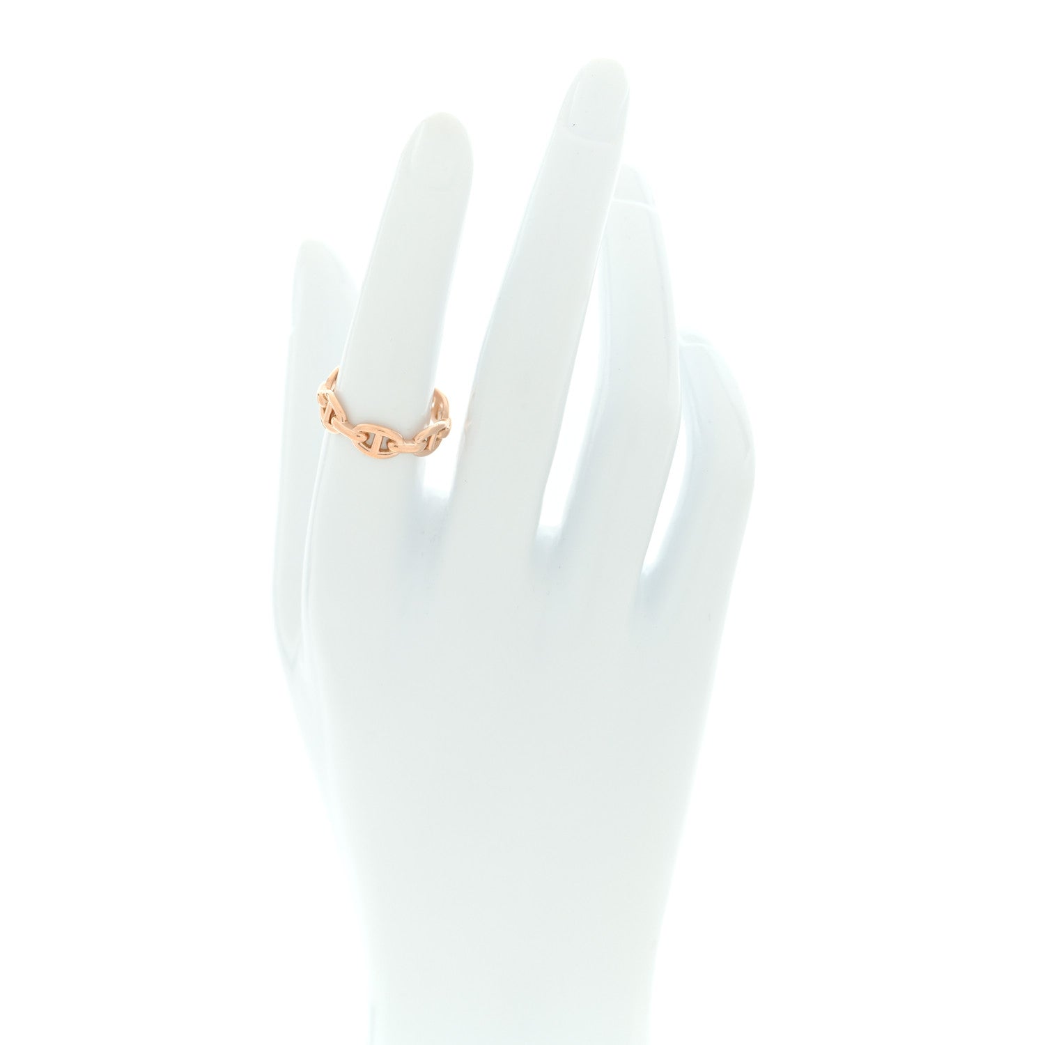 Hermes 18K Rose Gold PM Chaine d'Ancre Enchainee Ring 54 7 2 of 5
