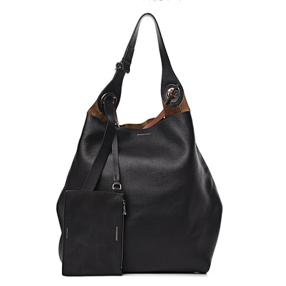 Burberry Calfskin Grommet Hobo Black 2 of 13
