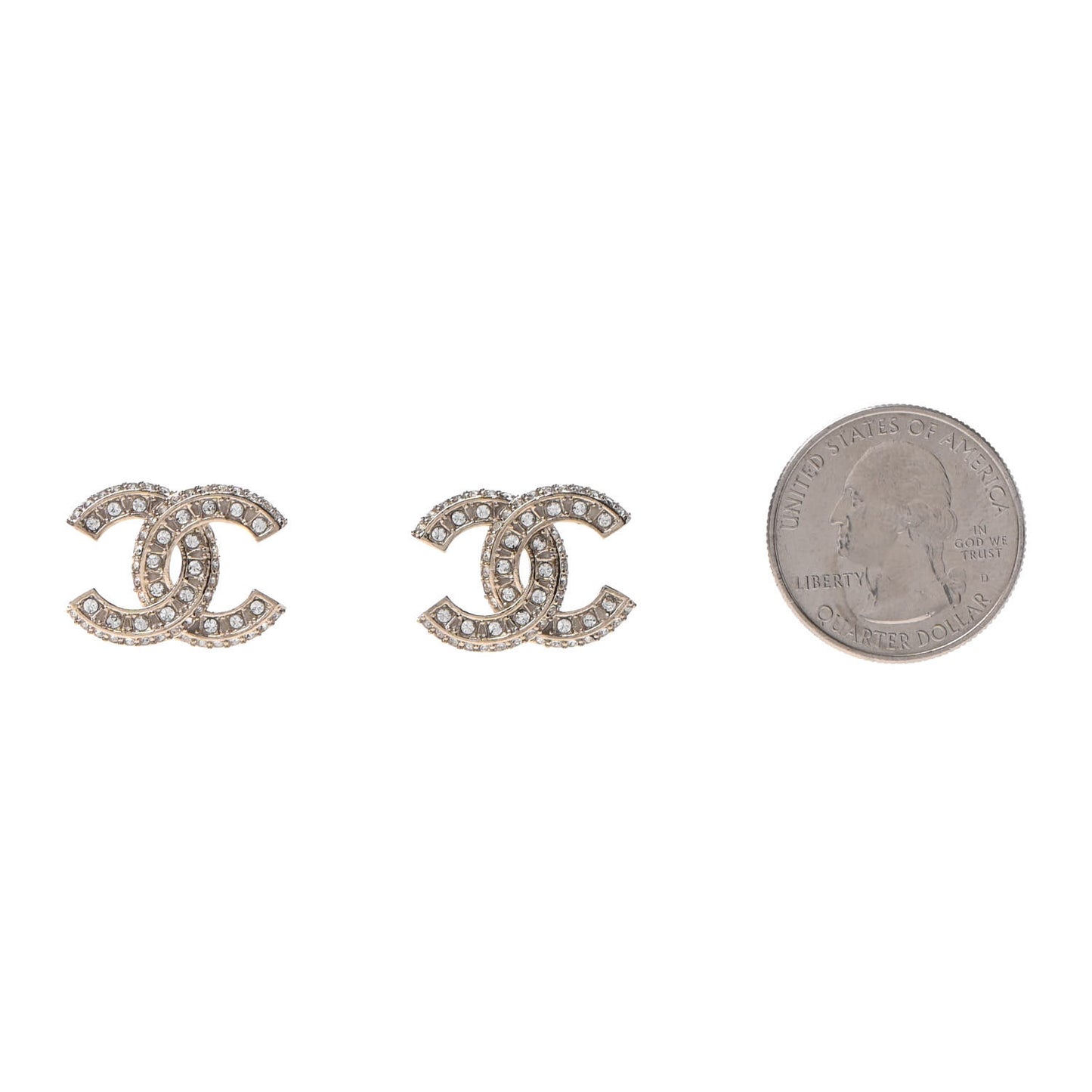 Crystal Timeless CC Earrings Light Gold